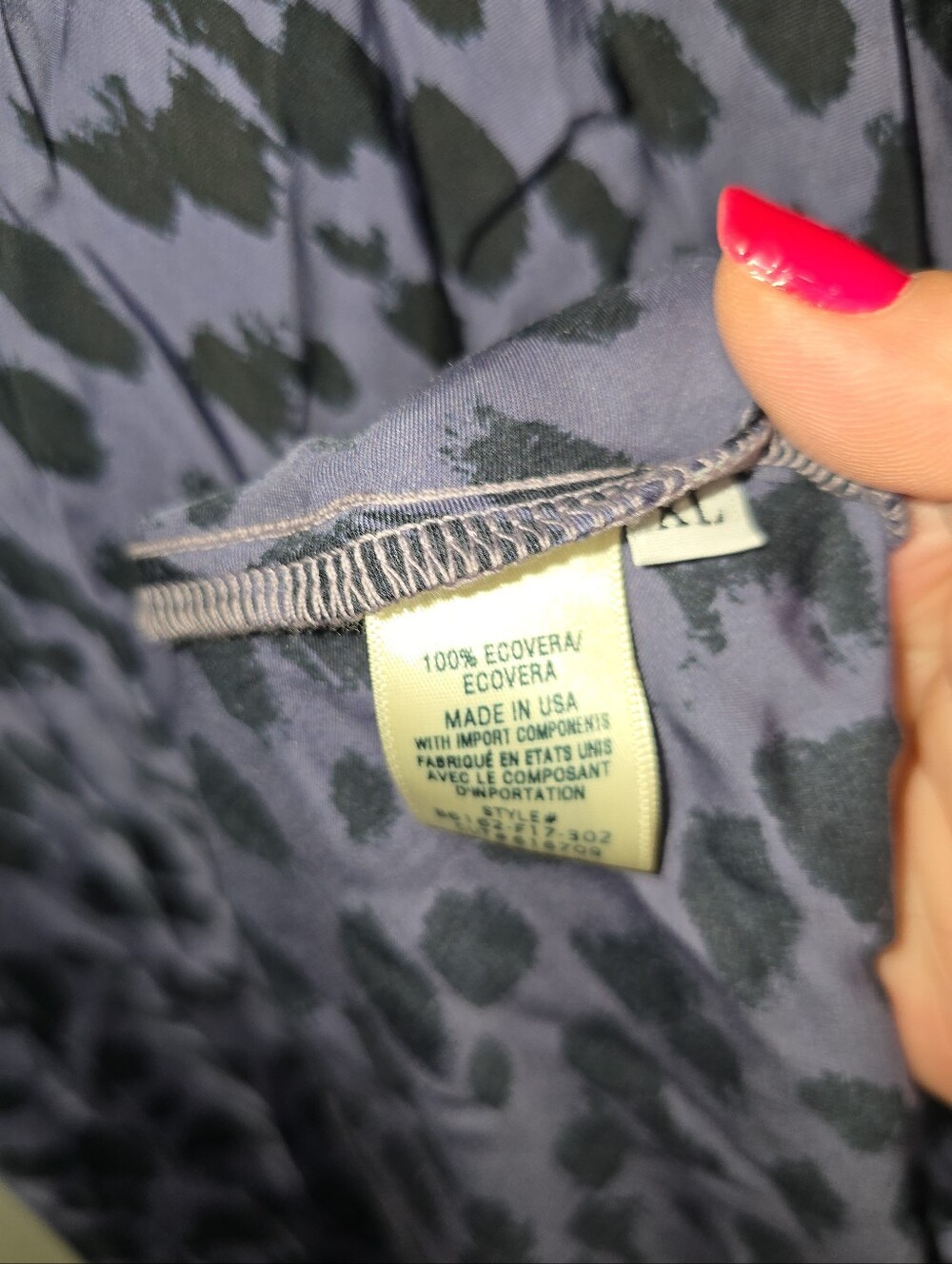 NWT Bella Dahl Bexley Bias Slip Midi Dress In Navy Leopard XL - Picture 9 of 9